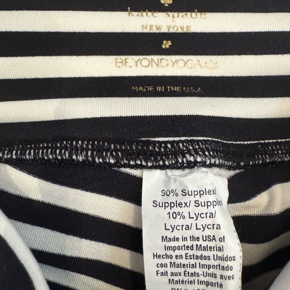 Kate Spade Side Bow Slit Skirt in Black & Cream Stripe BEYOND YOGA.size S. - Picture 4 of 6